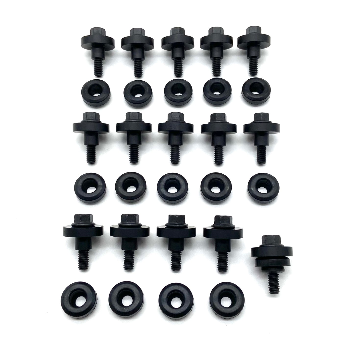 Jeep Grand Cherokee ZJ WJ 96-04 4.0L Valve Cover Torque Limiters + Bolts + Grommets (Black)