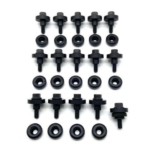 Jeep Grand Cherokee ZJ WJ 96-04 4.0L Valve Cover Torque Limiters + Bolts + Grommets (Black)