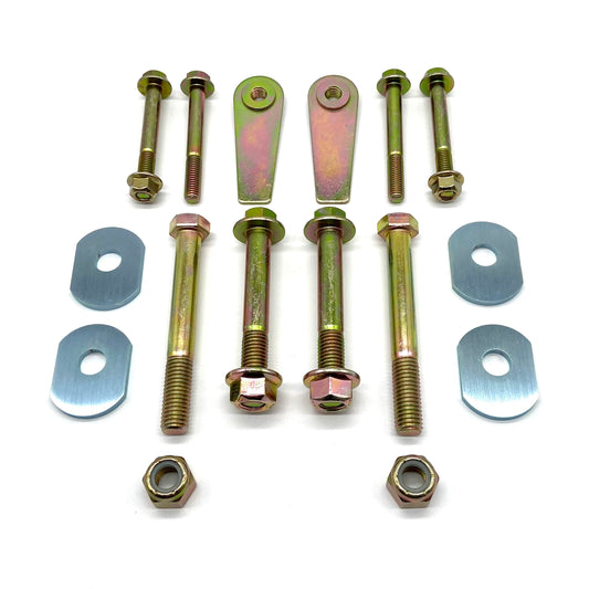 Jeep Wrangler TJ 97-06 Front Control Arm Bolts + Cam Bolt Delete Kit + Flag Nuts 10.9
