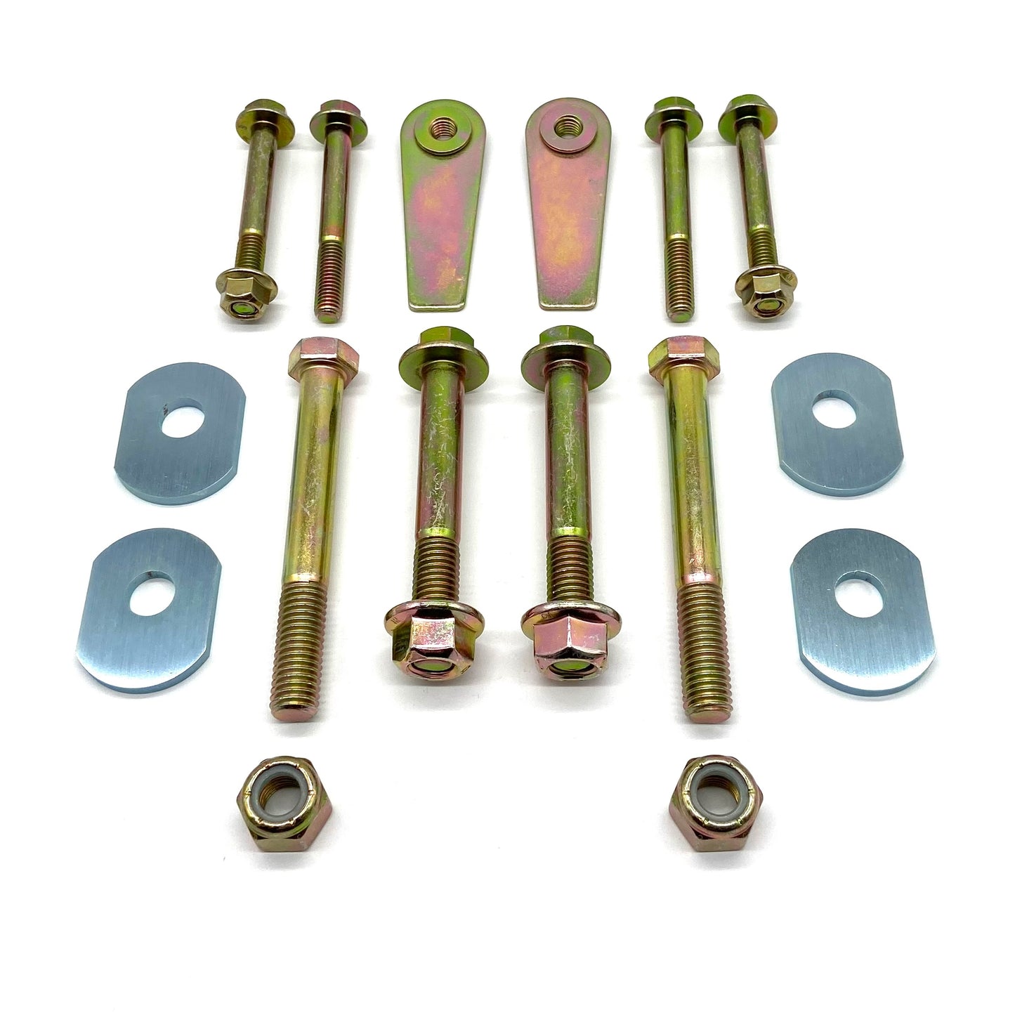 Jeep Wrangler TJ 97-06 Front Control Arm Bolts + Cam Bolt Delete Kit + Flag Nuts 10.9