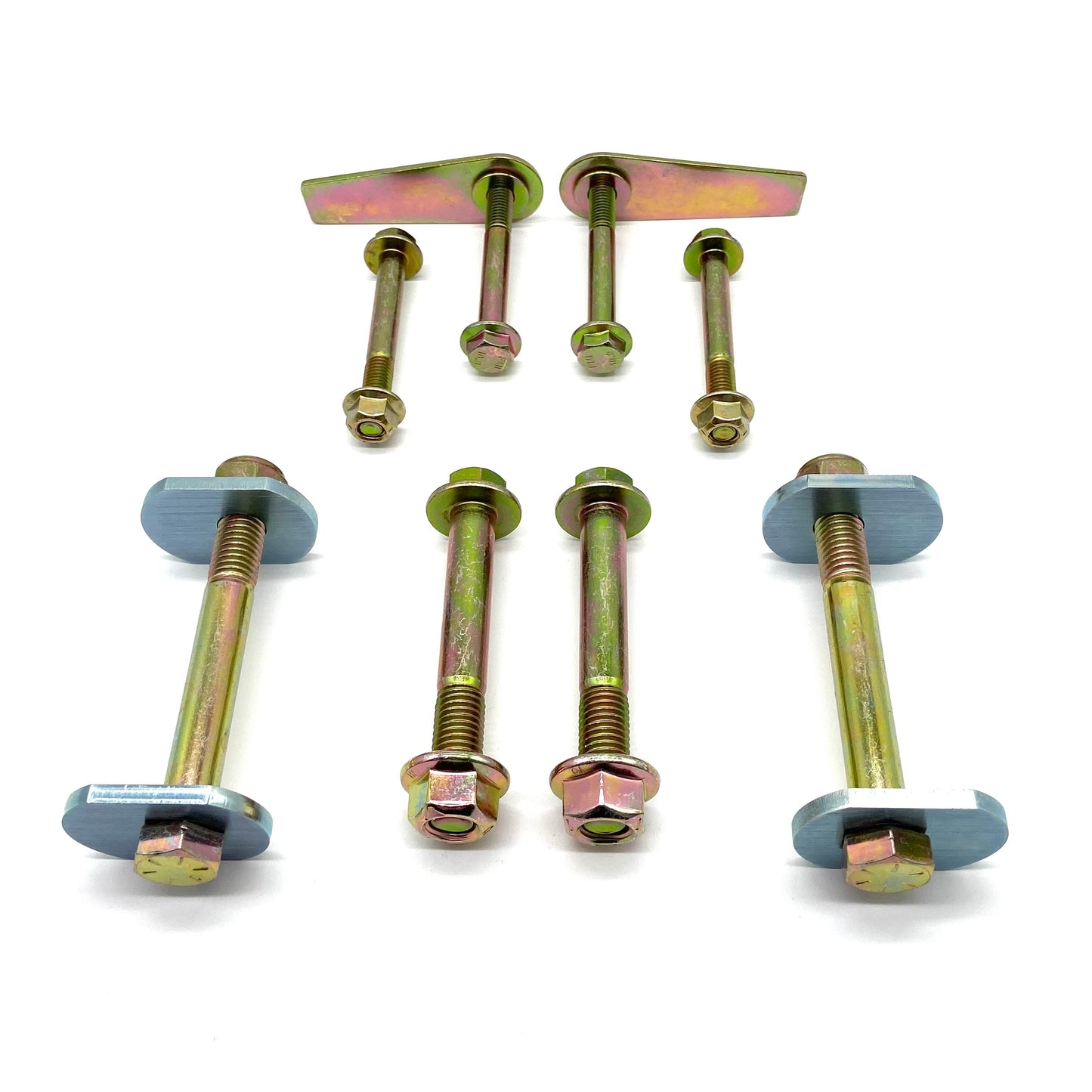 Jeep Wrangler TJ 97-06 Front Control Arm Bolts + Cam Bolt Delete Kit + Flag Nuts 10.9