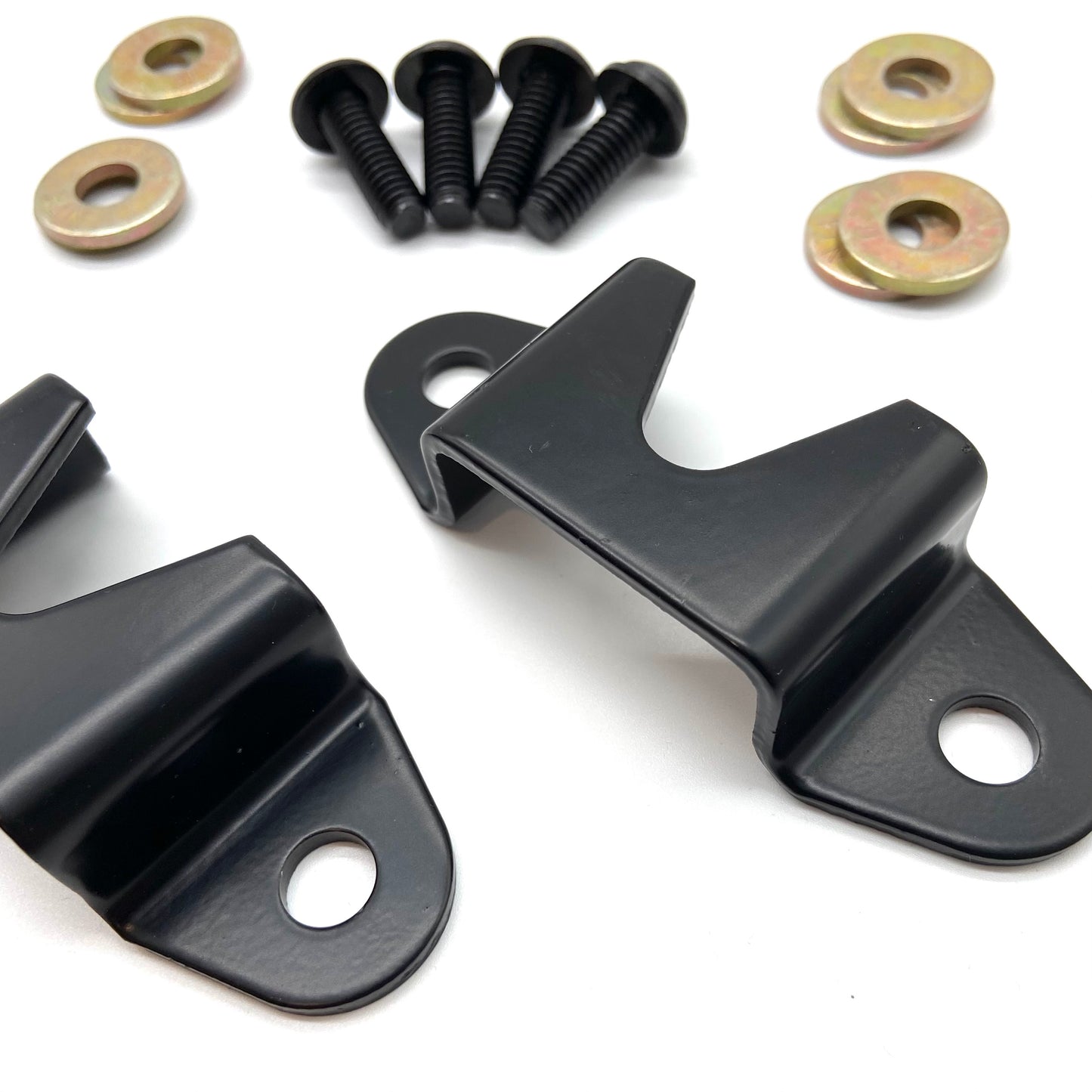 Jeep CJ Wrangler YJ 76-95 Rear Seat Side Brackets & Bolts Fold and Tumble CJ5 CJ7 CJ8
