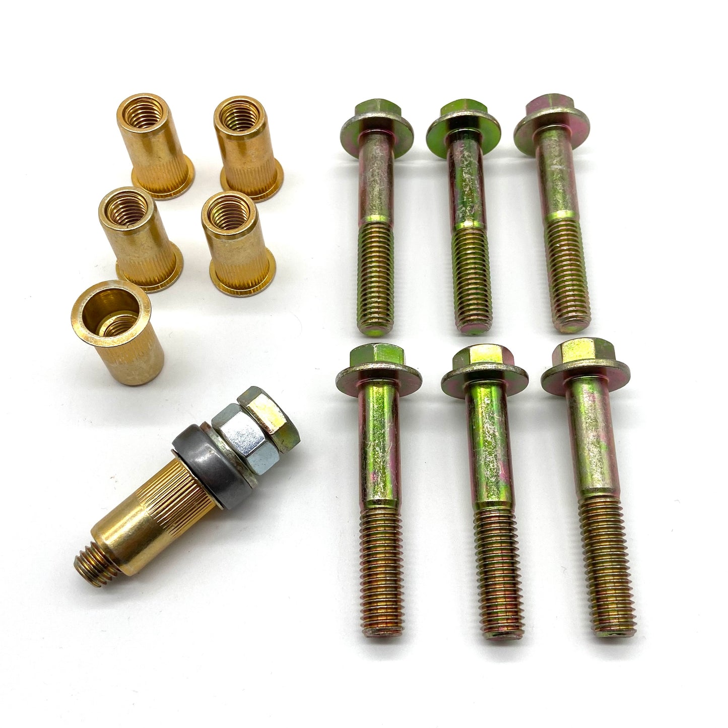 Jeep Wrangler TJ 03-06 1.5" Longer Skid Plate Bolts and Nutserts Set with Tool